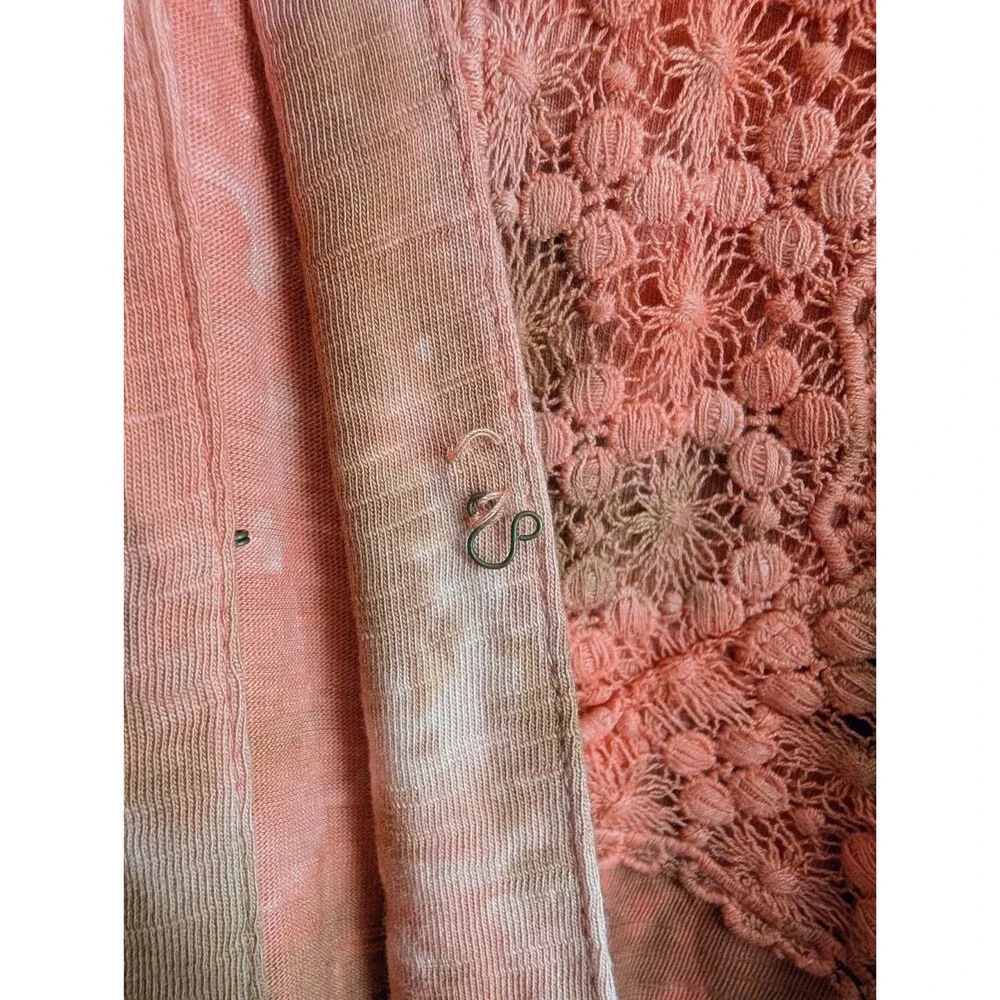 LOGO by Lori Goldstein Tie Dye Lace Duster Cardigan Kimono Size 2X